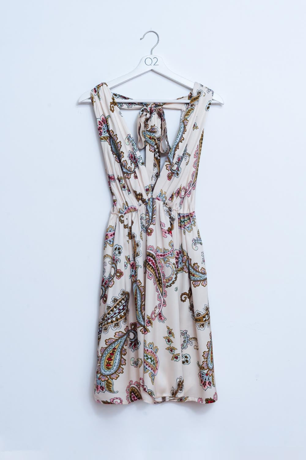 Q2 Vestido veraniego corto con estampado estilo cachemir