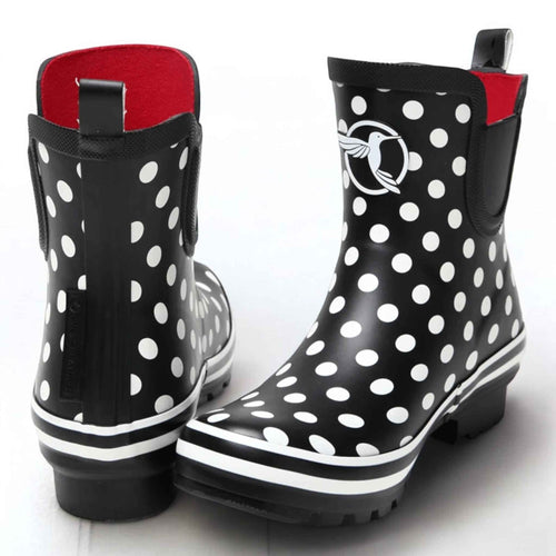 Botas de agua de caucho estampado topos