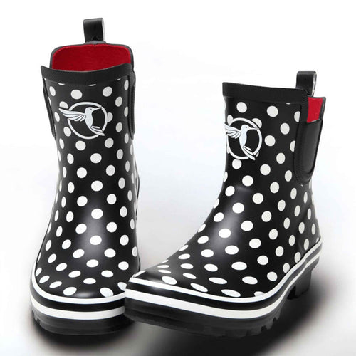 Botas de agua de caucho estampado topos