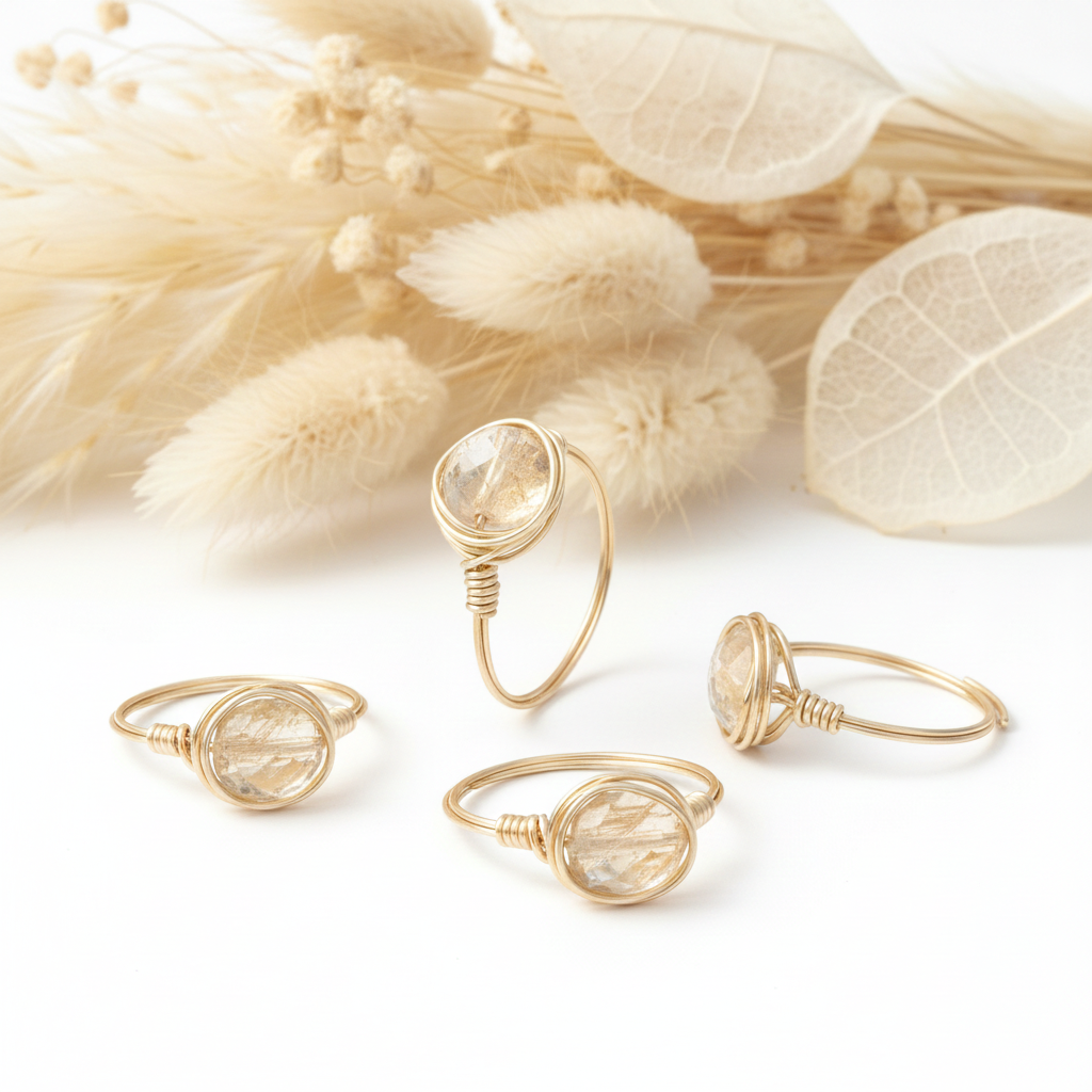 Anillo Citrino Solar - Energía y Prosperidad