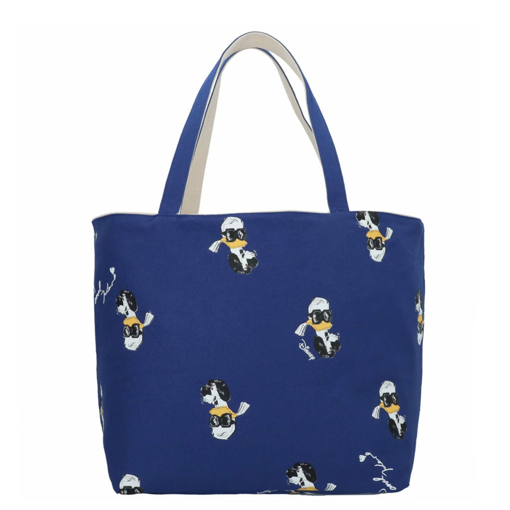 Bolso shopping reversible Karl Lagerfeld en color azul con estampado perro divertido.