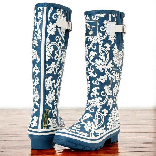 Botas de agua en caucho estampado floral