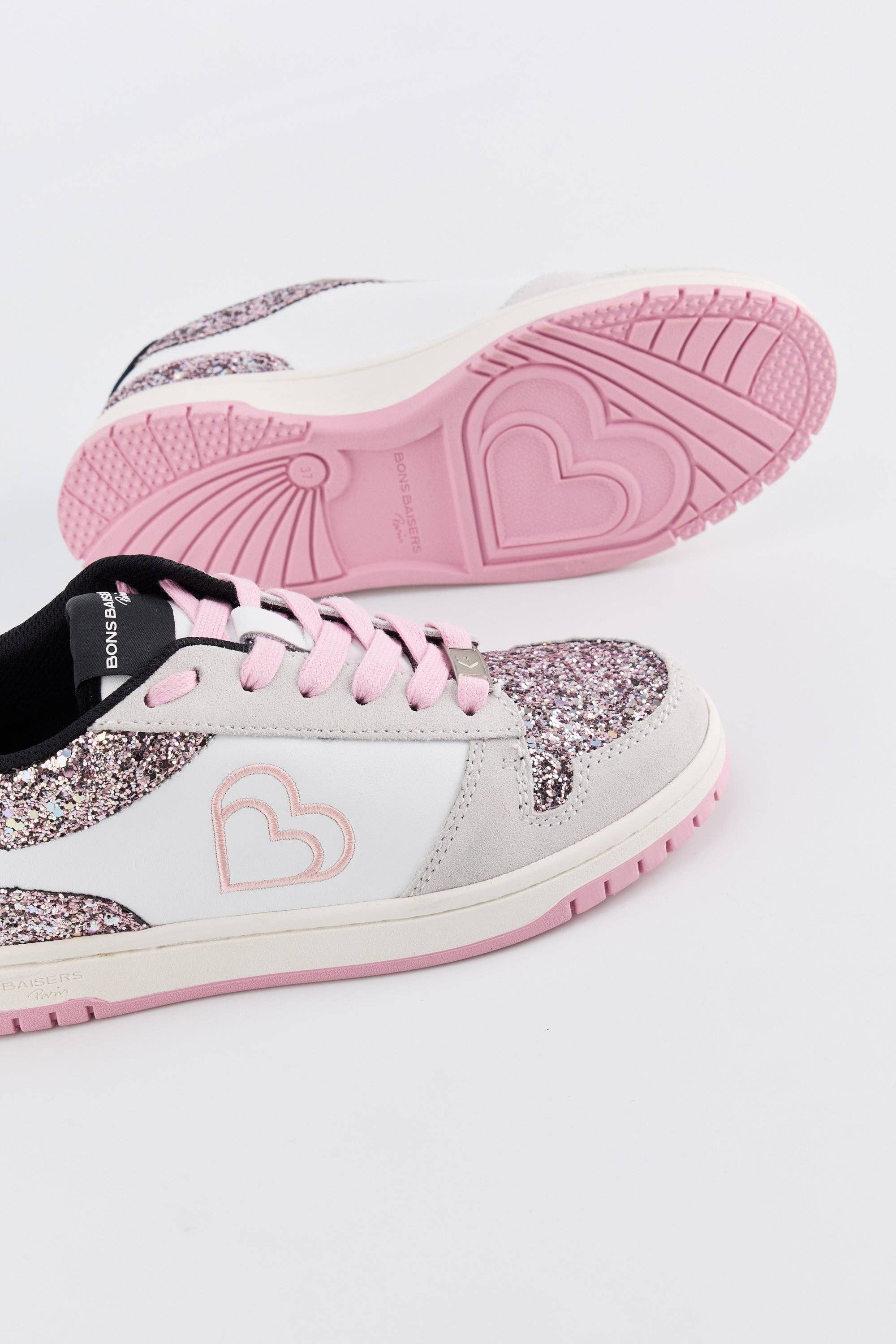 Serena-White Glitter Rose Gold