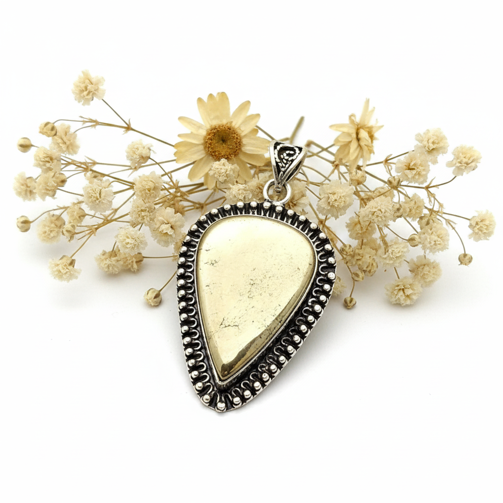 Colgante Piedra Pirita - El Sol de la Abundancia