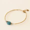 Pulsera Cécile de aguamarina y jade africano