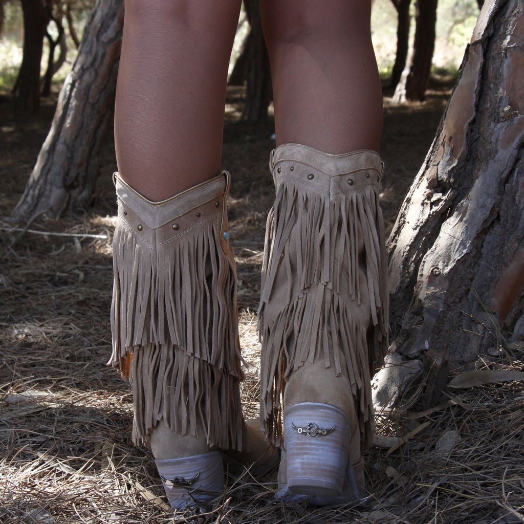 Botas de flecos otoñales de nemonic con flecos