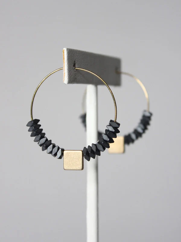 Aros "Geometric Balance" de David Aubrey | Hematita Natural