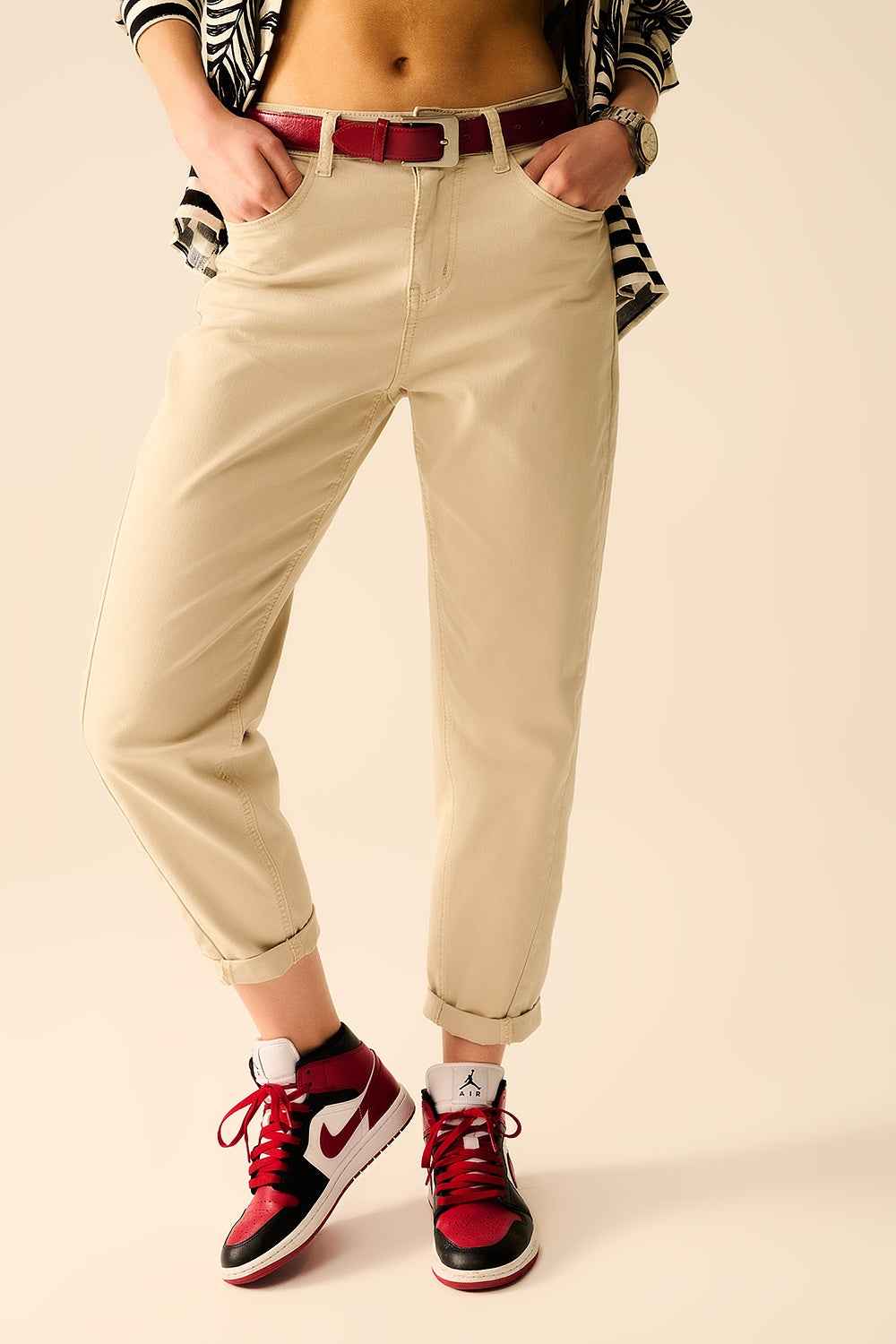 Pantalones Rectos Súper Cómodos en color beige