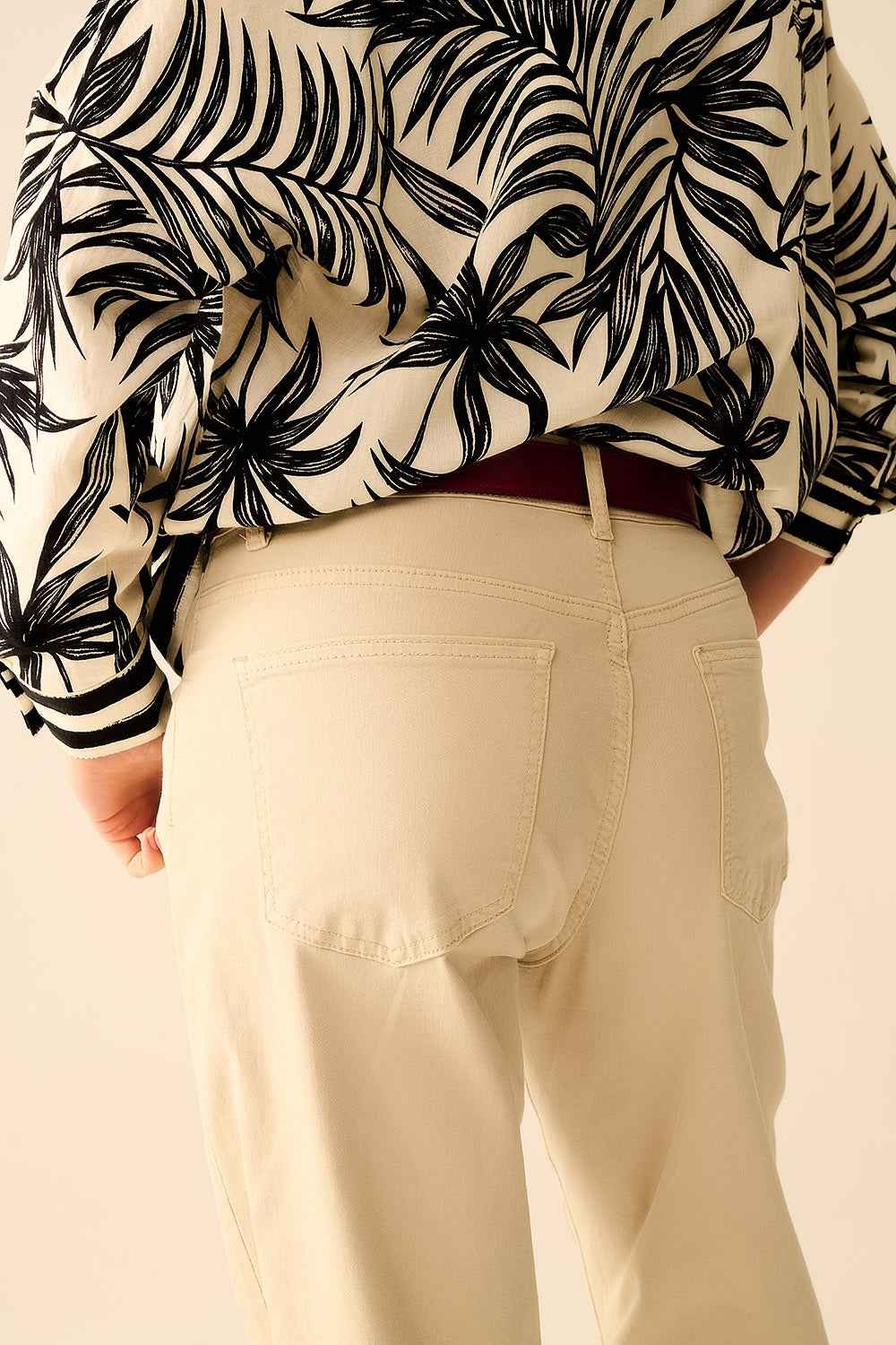 Pantalones Rectos Súper Cómodos en color beige