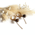 Pendientes broncita y jade blanco