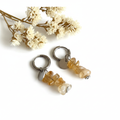 Pendientes de Citrino y acero inoxidable. Abundancia y Vitalidad