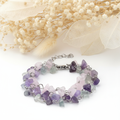 Pulsera Piedra Amatista, Cuarzo Rosa y Fluorita
