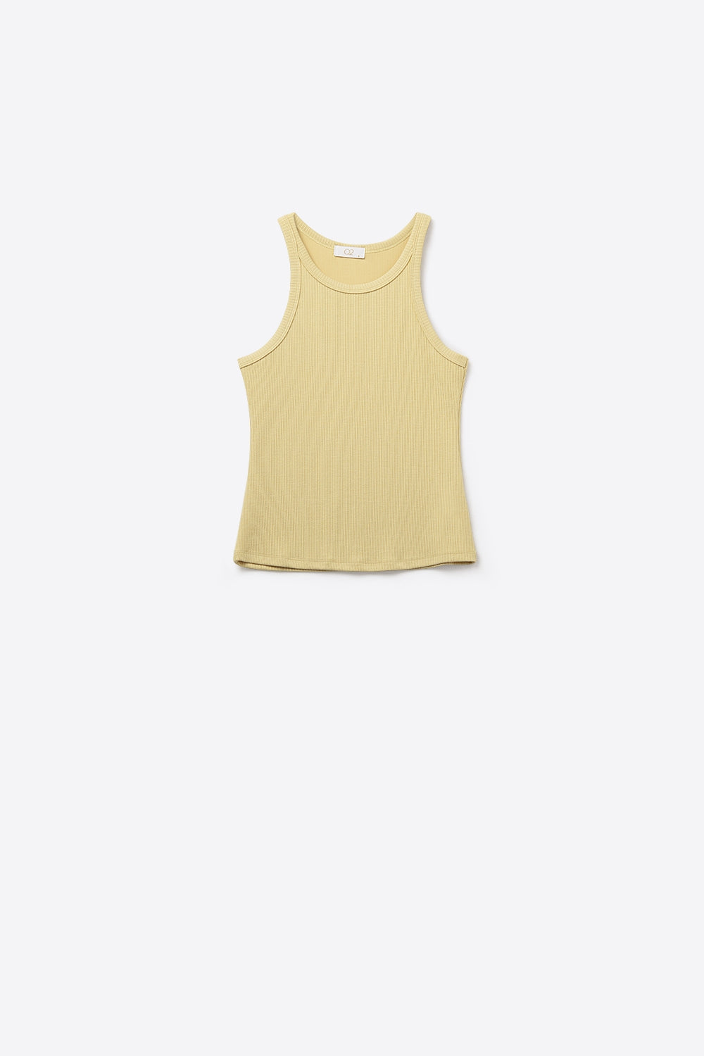 Amarillo Camiseta ajustada tipo nadador con escote redondo y tirantes