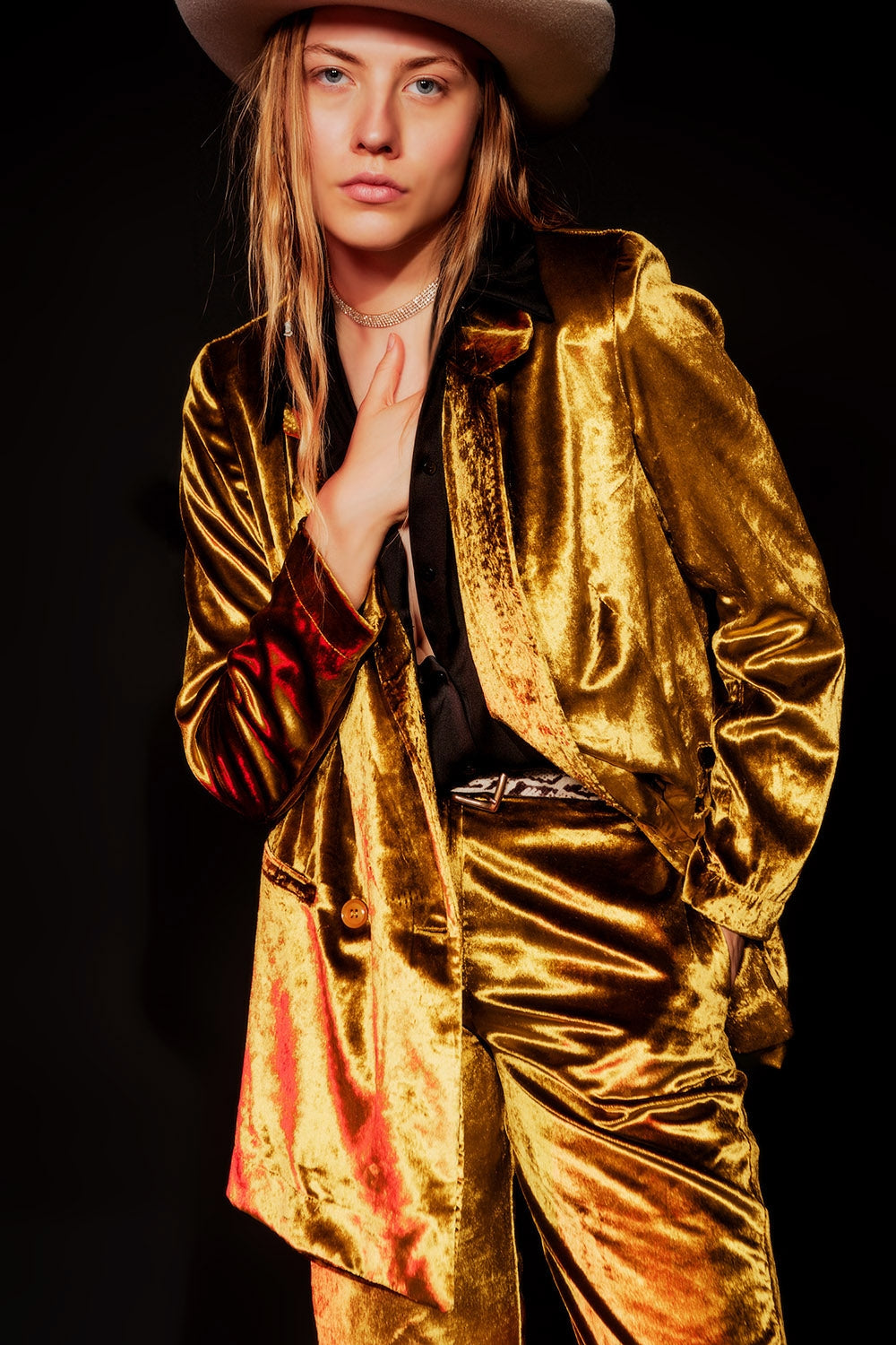 Americana verde lima extragrande de terciopelo