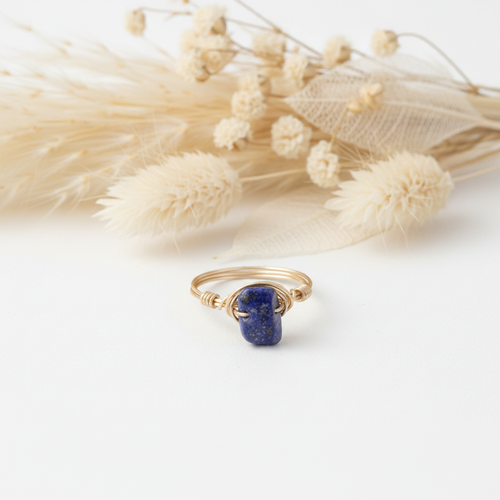 anillo de piedra lapislazuli para la sabiduria real