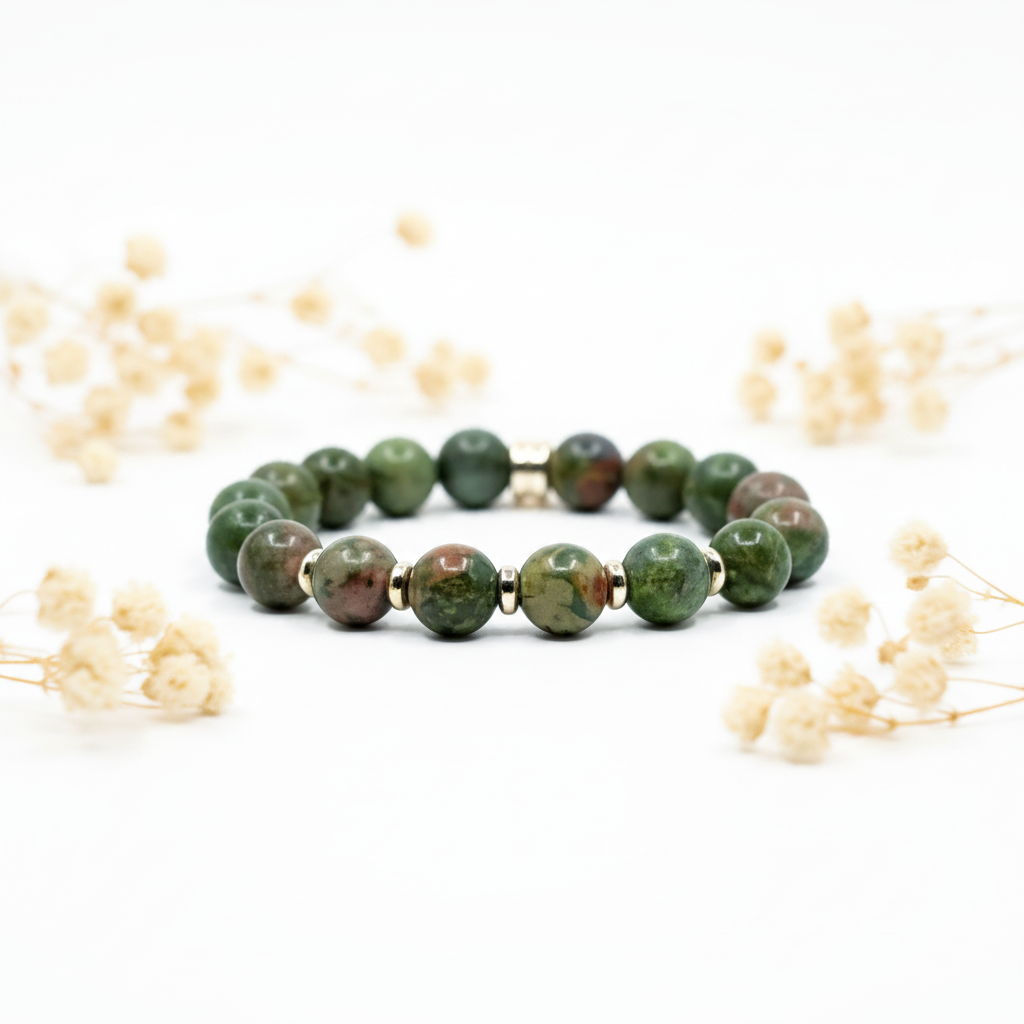 Pulsera Piedra Unakita - Equilibrio y Visión