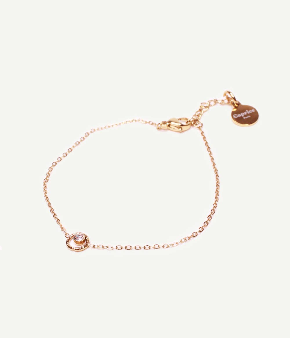 Pulsera Emma dorada con colgante brillante