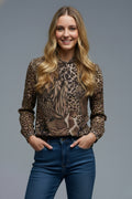 Q2 blusa animal print en tejido de gasa