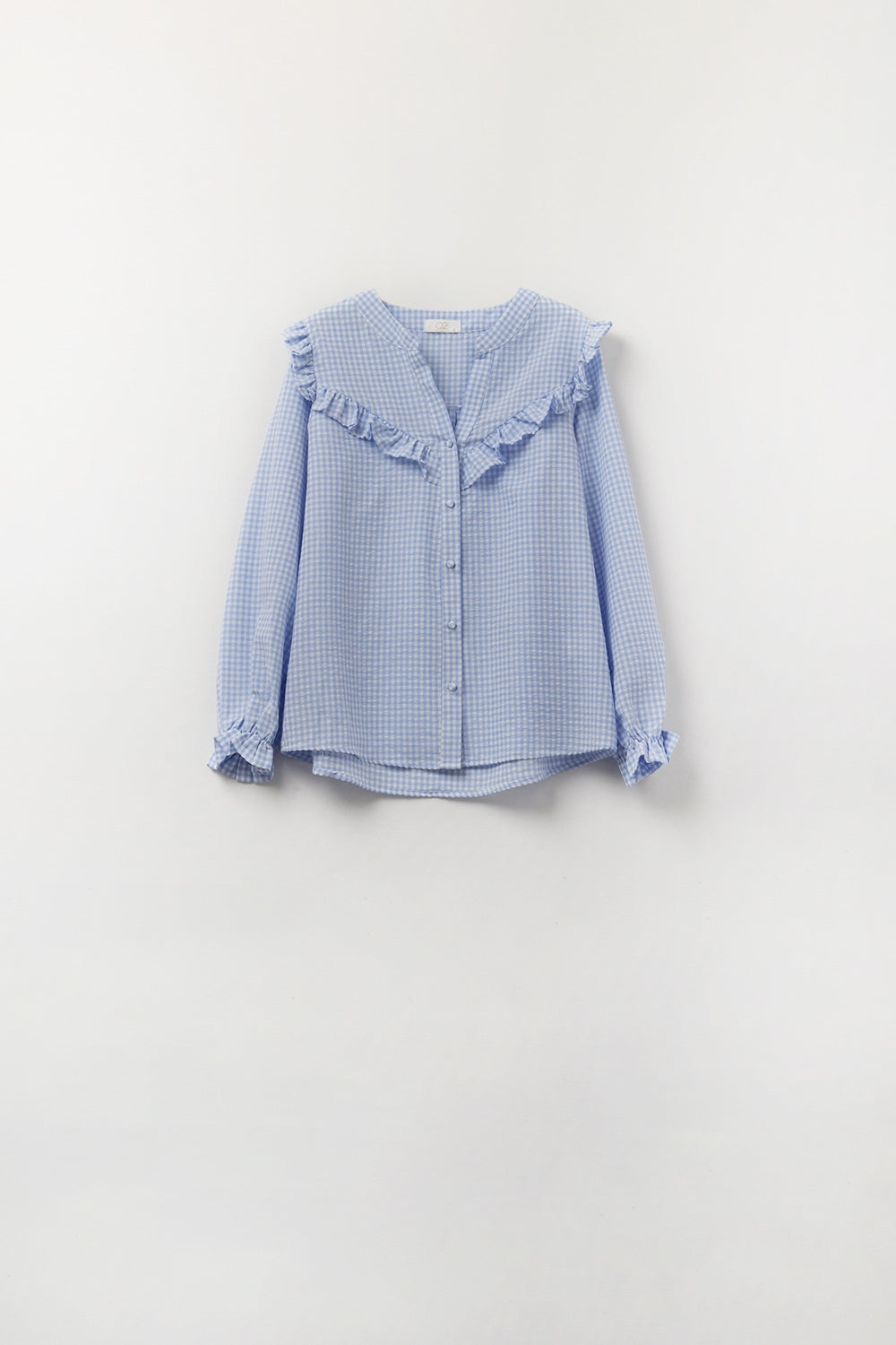 Q2 blusa azul con volantes
