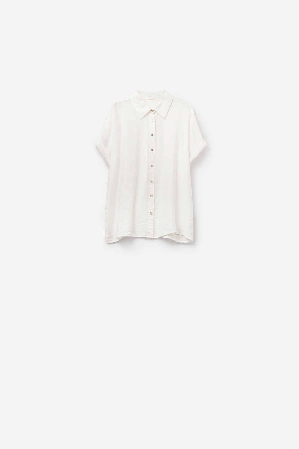 Blusa de manga corta en blanco