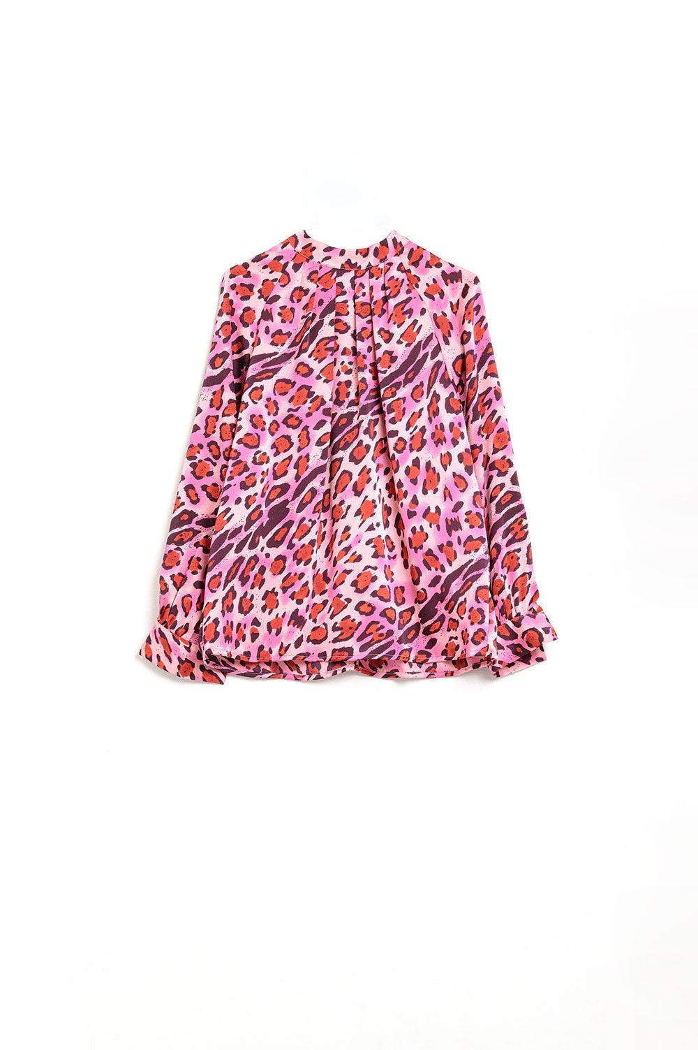 Blusa de Manga Larga en Estampado de Leopardo Fucsia a la Moda