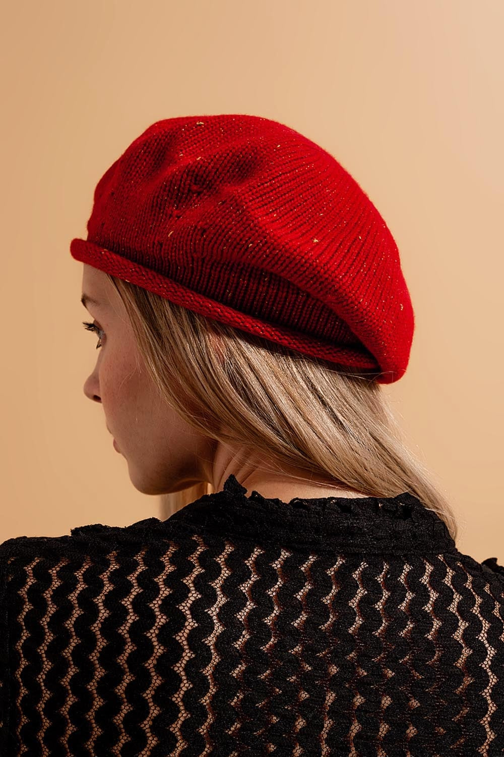 Boina mujer de lana en rojo