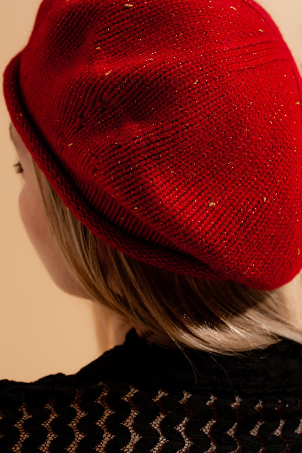 Boina mujer de lana en rojo