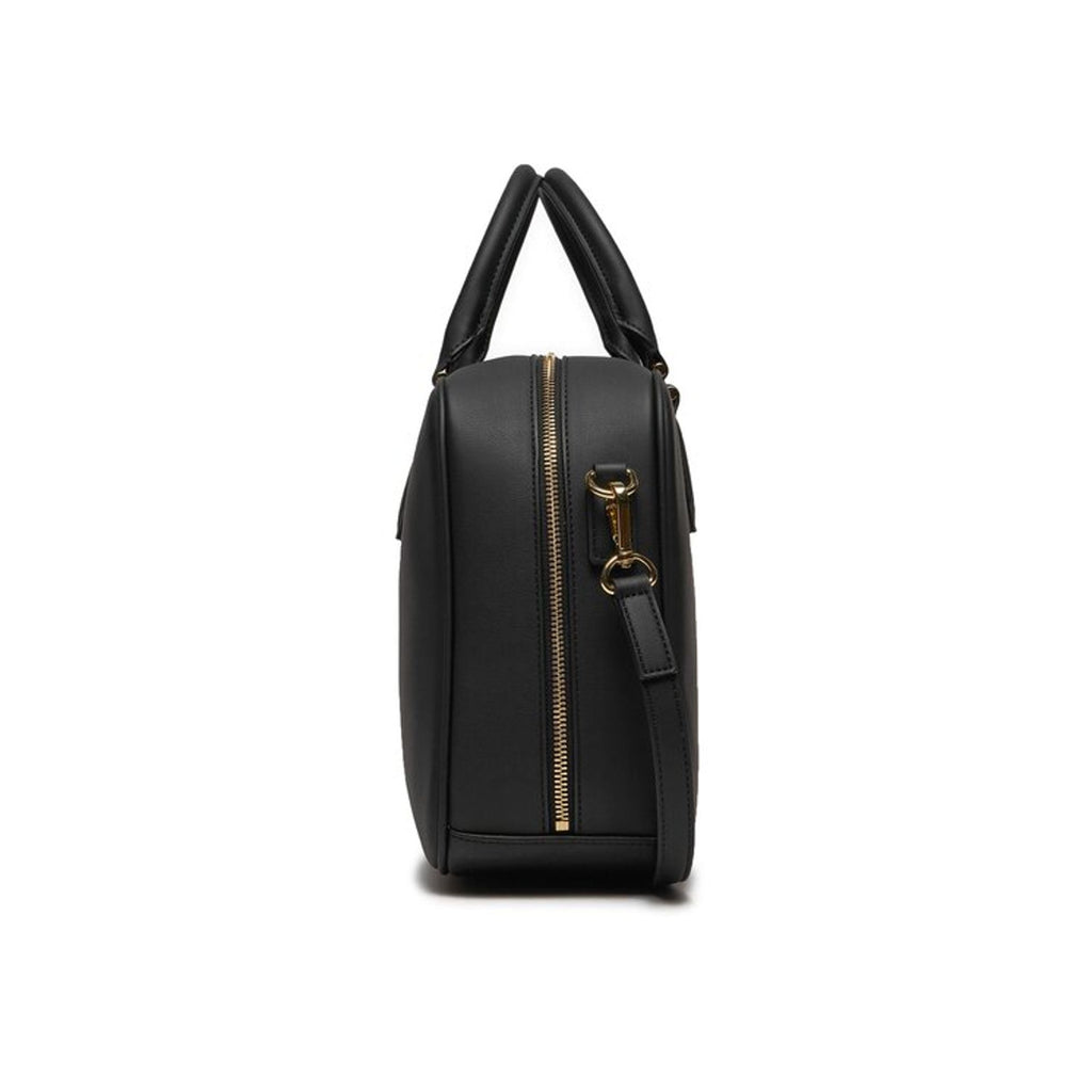 Bolso Love Moschino negro con cremallera lateral y acabado en dorado