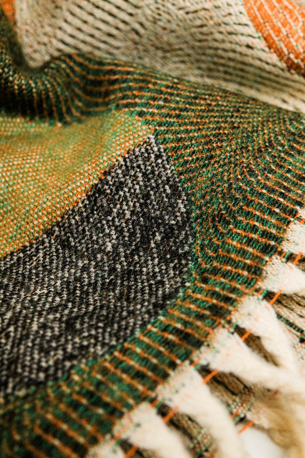 Bufanda estampada con círculos en verde