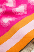 bufanda rosa suave con estampado de corazones