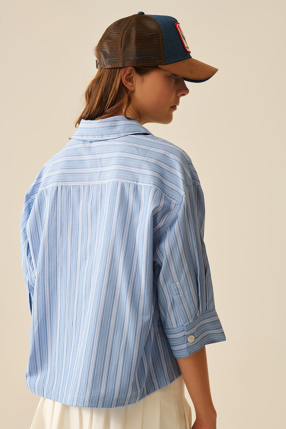 Camisa de rayas oversize en azul