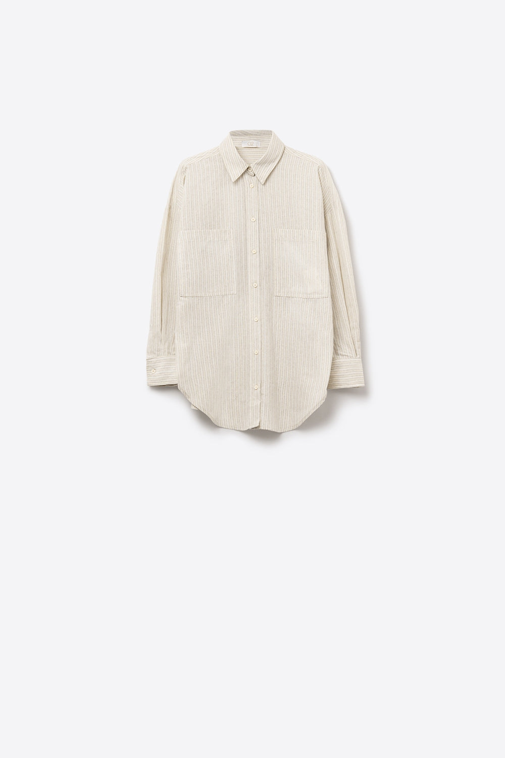 Camisa relajada a rayas con bolsillos sobredimensionados en el pecho