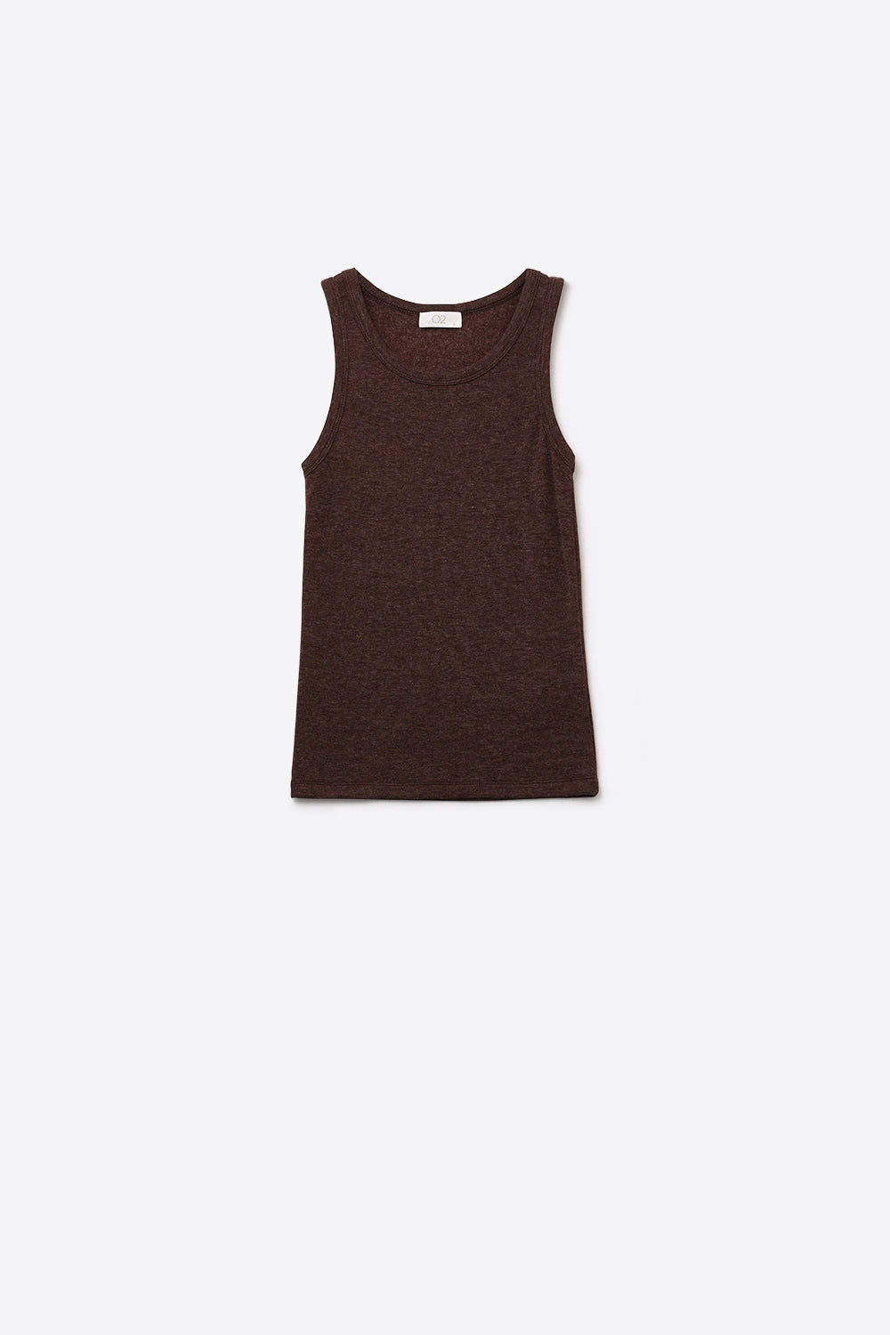 Camiseta básica de punto supersuave en marrón chocolate