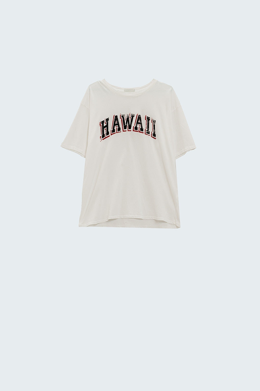 Camiseta Hawaii Efecto Lavado en color blanco