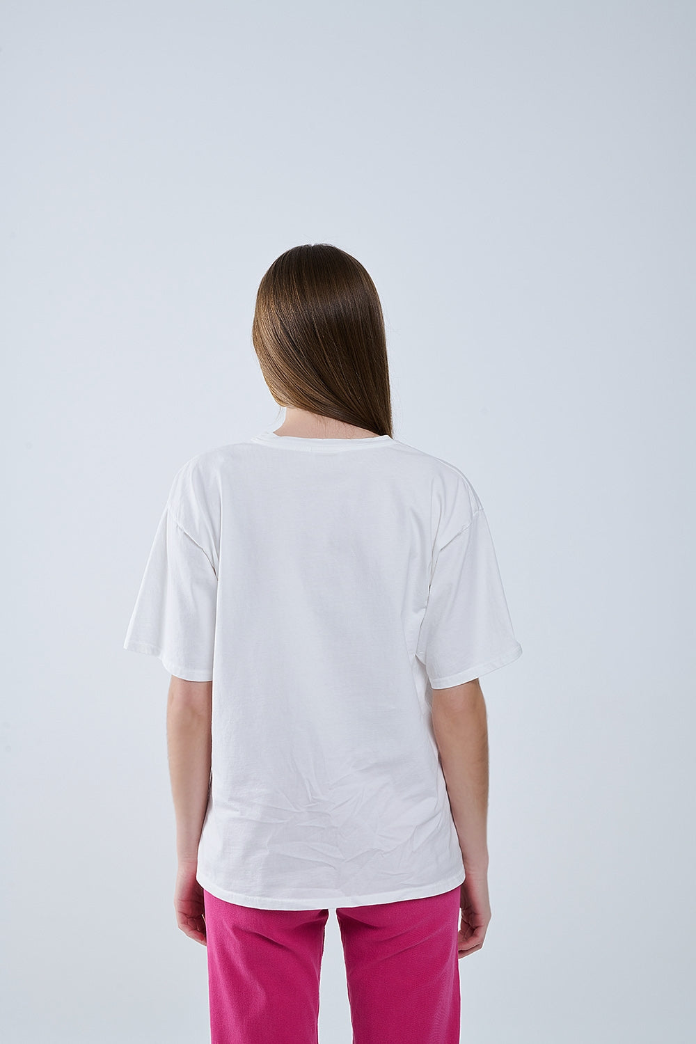 Capri La Dolce Vita Camiseta blanca con estampado gráfico