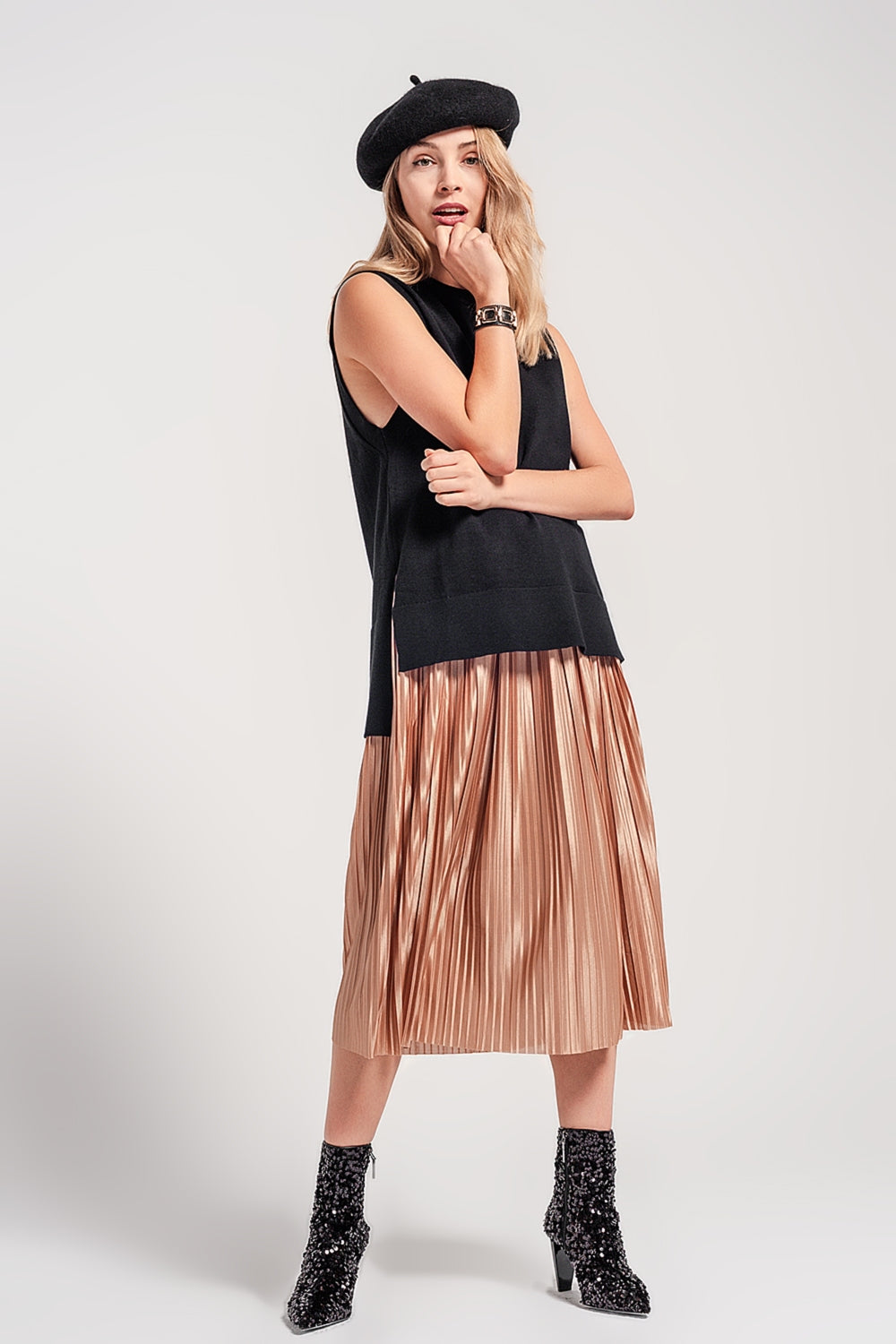 Chaleco negro de punto