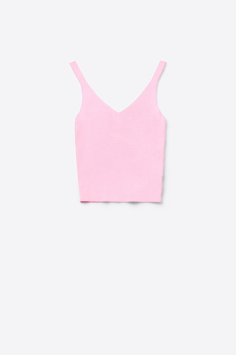 Cómoda camiseta de tirantes de punto acanalado en rosa