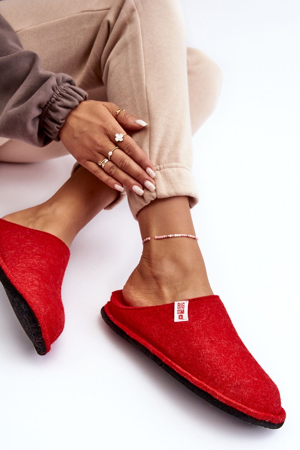 Slippers Big Star color rojo - Estilo clásico toque vibrante