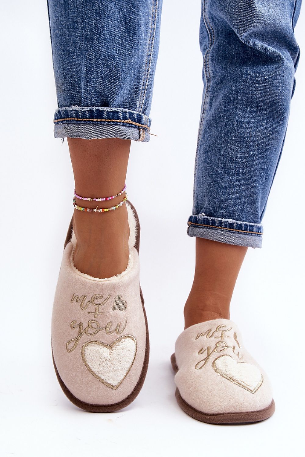 Slippers "Me&You" en color crema - Dulce calidez