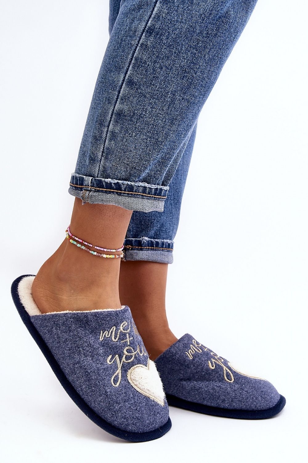 Slippers "Me&You" en color azul marino - Comodidad y Calidez