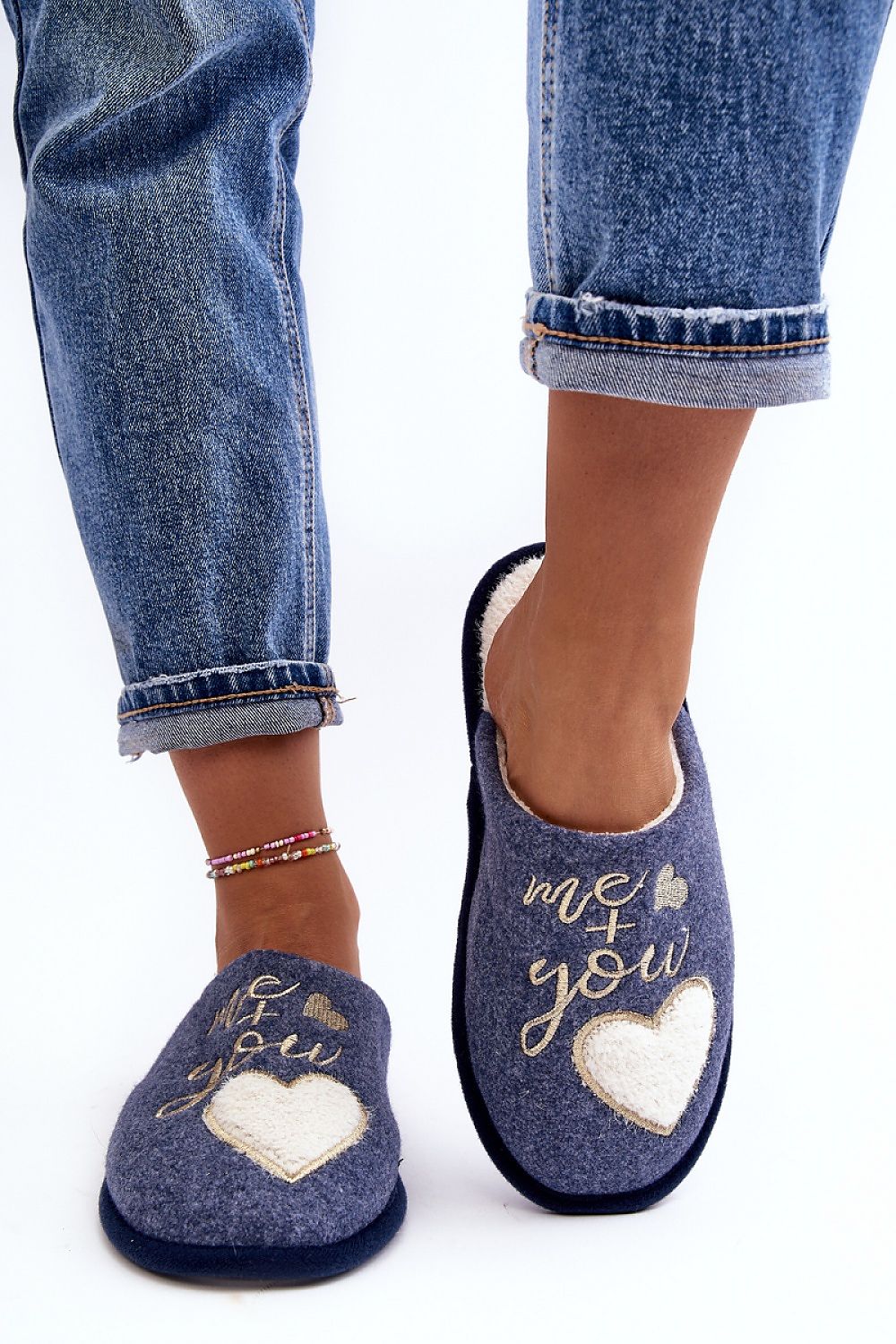 Slippers "Me&You" en color azul marino - Comodidad y Calidez