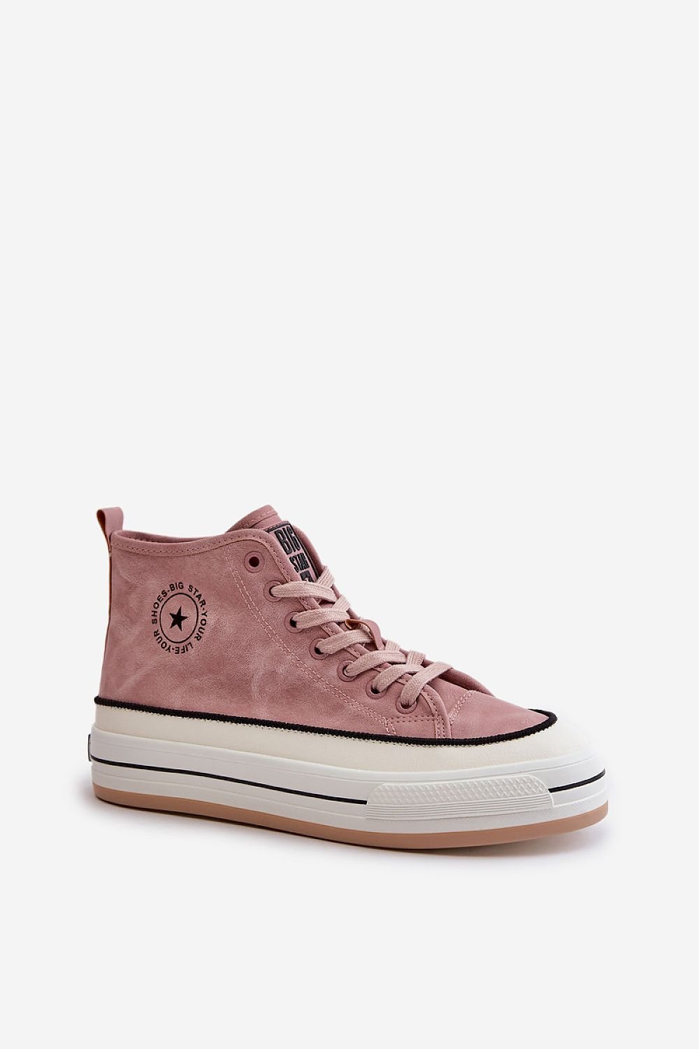 Sneakers Big Star en tono rosa efecto terciopelo
