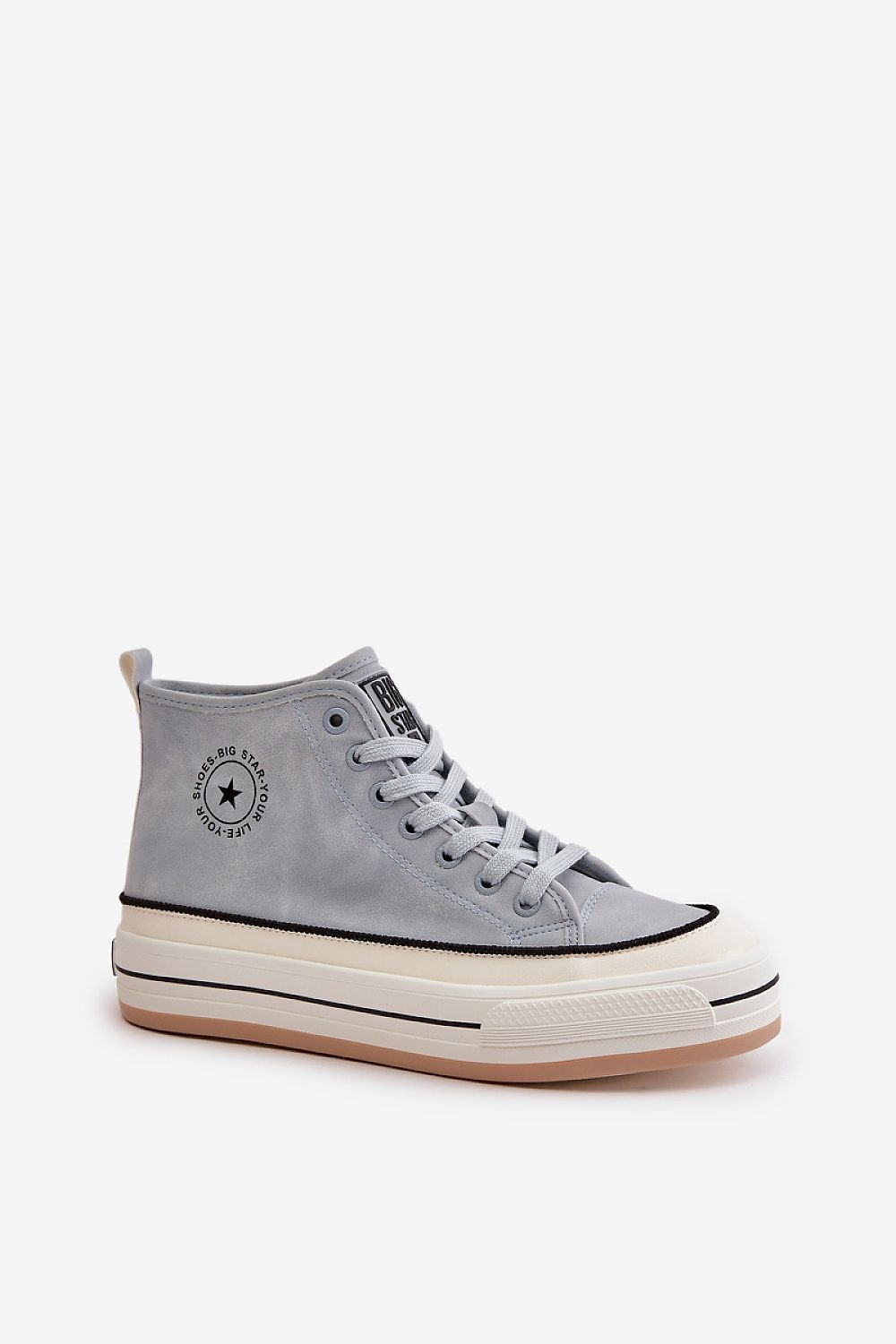 Sneakers Big Star en tono azul efecto terciopelo