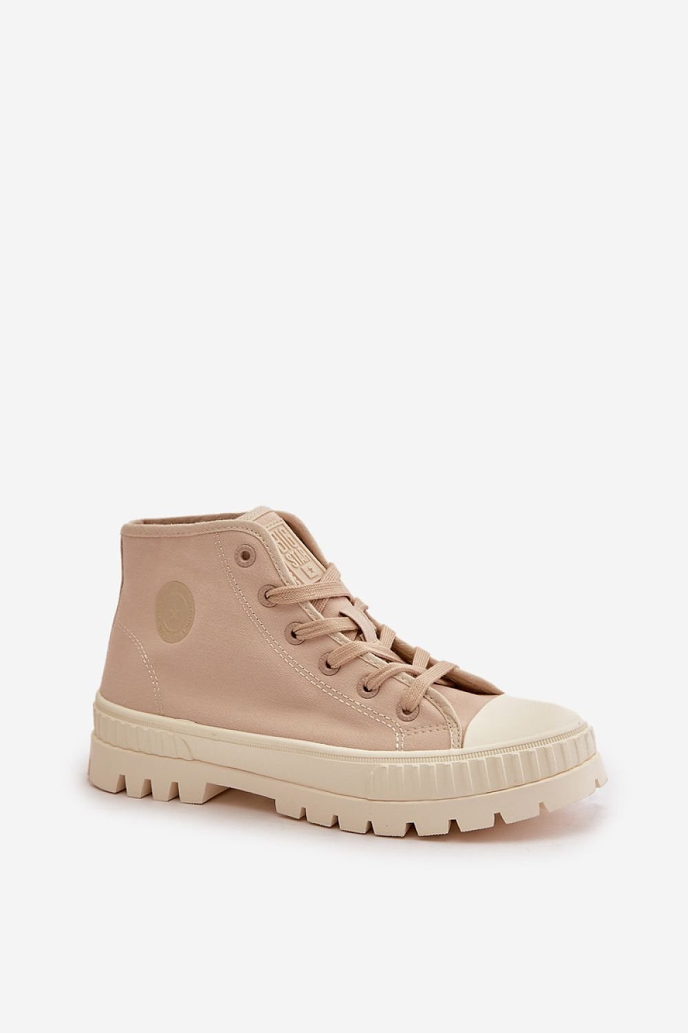 Sneakers Big Star tipo bota en beige con suela plataforma