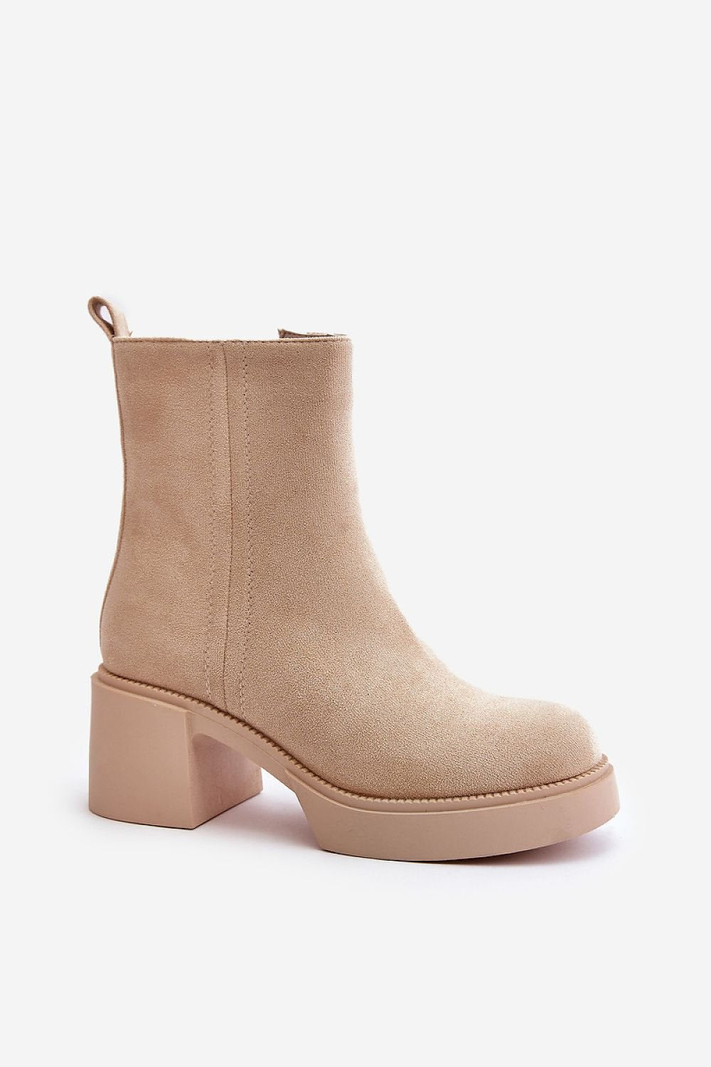 Botines Tacón Medio color Beige