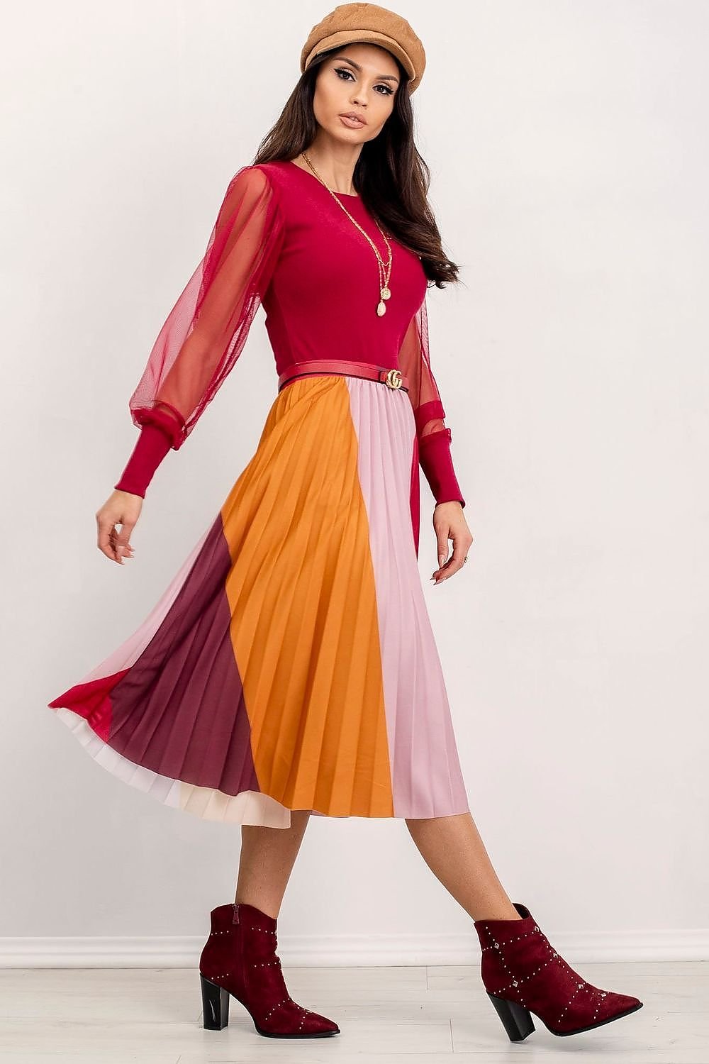 Blusa Mangas Transparentes Roja