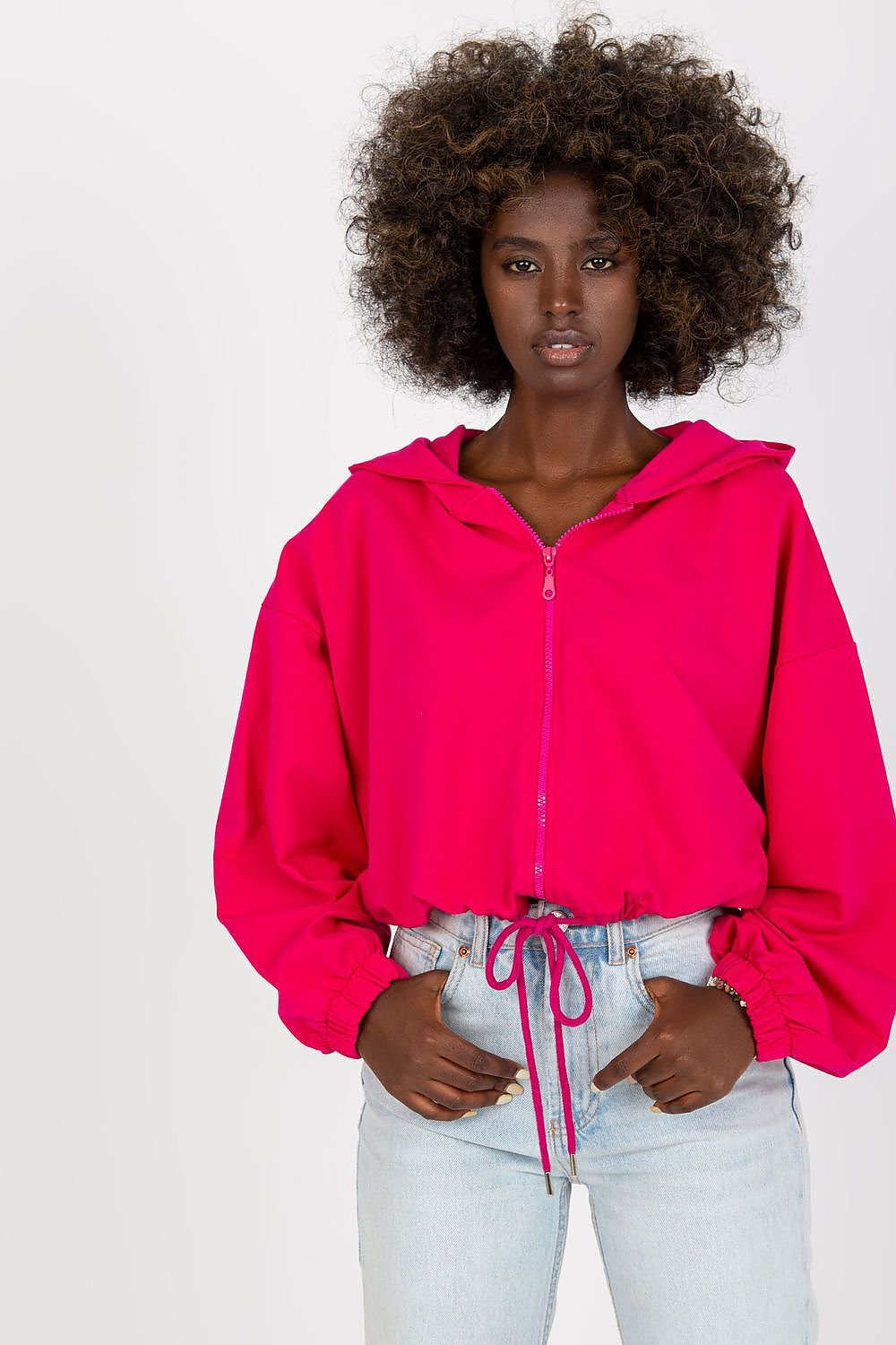 Sudadera Fucsia Mujer con Cremallera