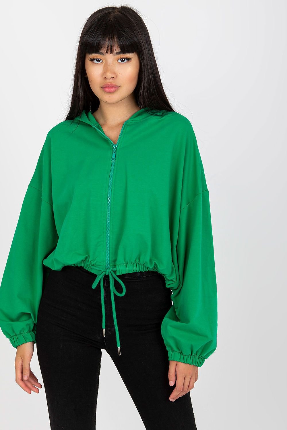Sudadera Verde Mujer con Cremallera