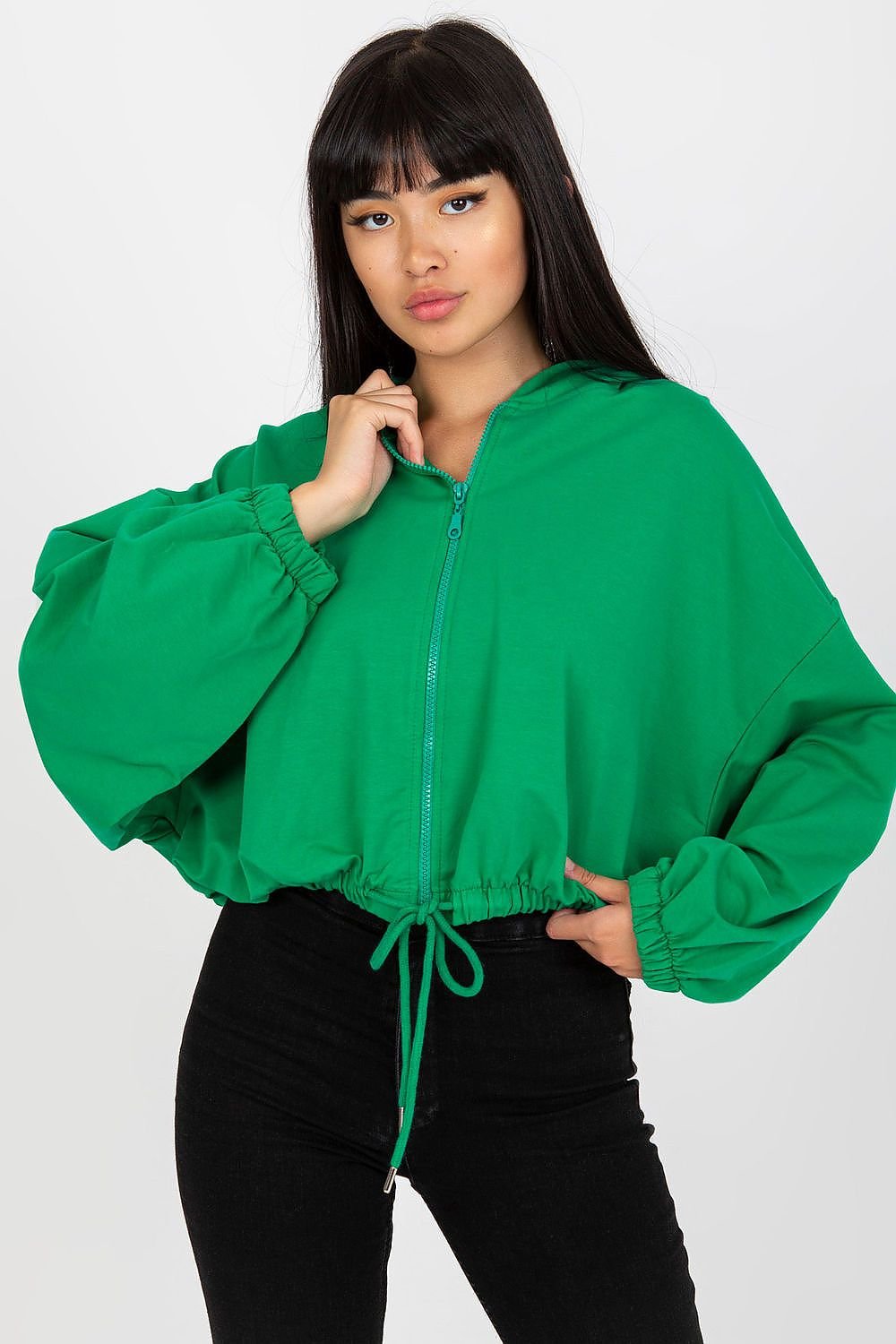 Sudadera Verde Mujer con Cremallera