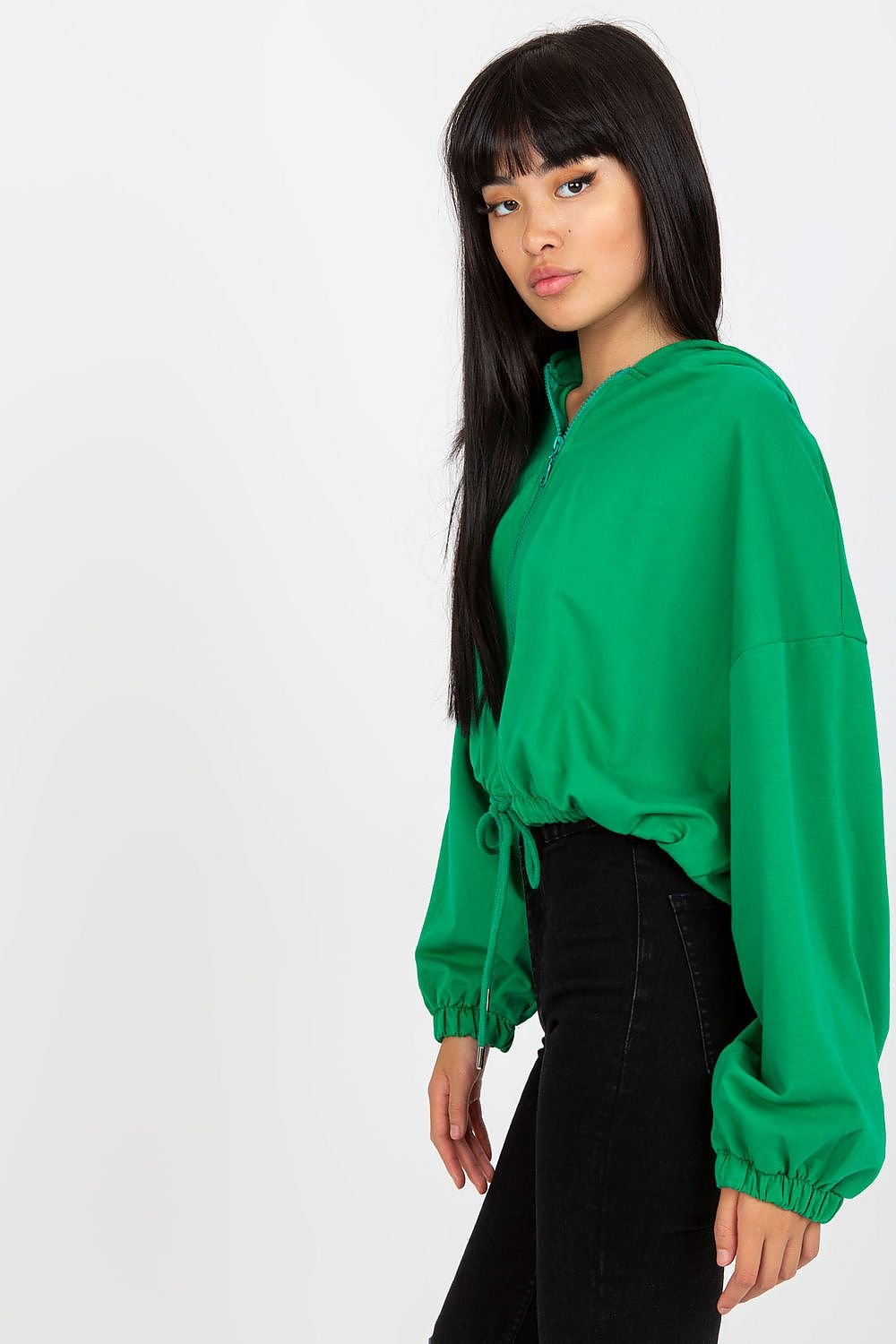 Sudadera Verde Mujer con Cremallera